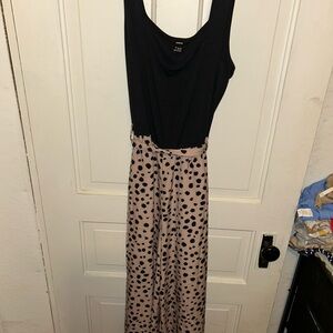 SHEIN Black and Pink Spotted Jumpsuit